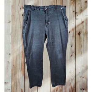 Duluth Trading Co Flex Fire Hose Black Cargo‎ Canvas Pants Men's 42x32 (41x30)